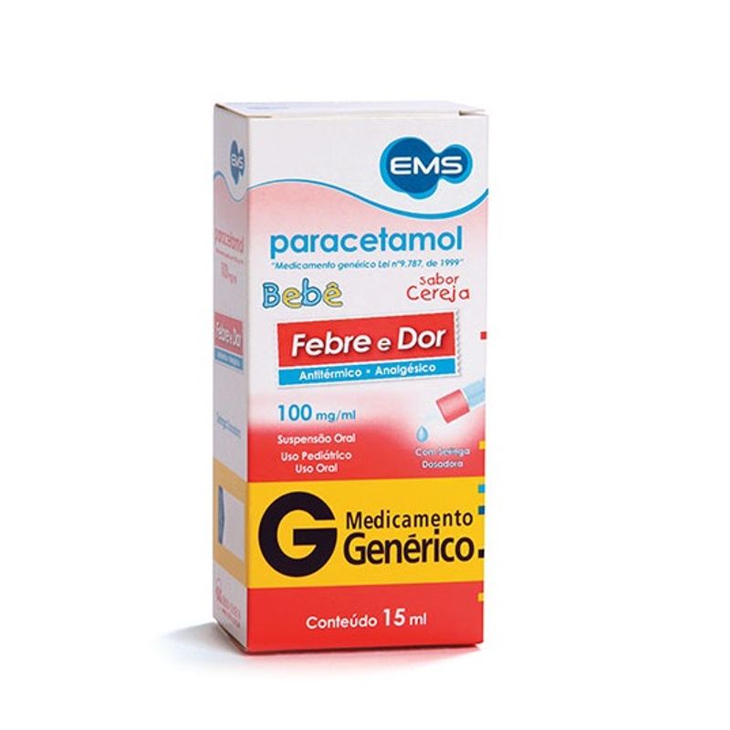 Paracetamol Bebe 100Mg 15Ml EMS Genéricos
